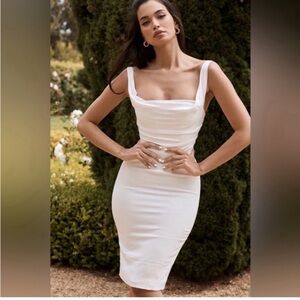 NEW House of CB: MICAELA White Draped Corset Dress